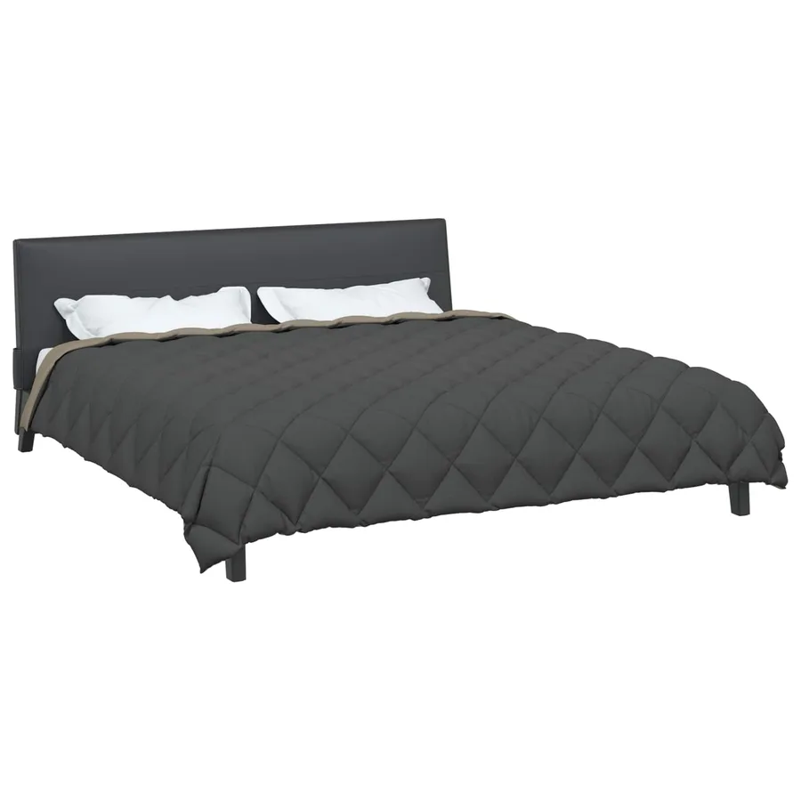 Duvet d'hiver Gris clair et anthracite 220 x 260 cm Microfibre - 3