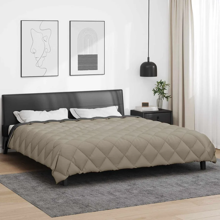 Duvet d'hiver Gris clair et anthracite 220 x 260 cm Microfibre - 4