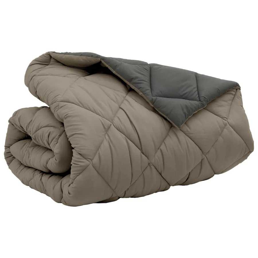 Duvet d'hiver Gris clair et anthracite 220 x 260 cm Microfibre - 5