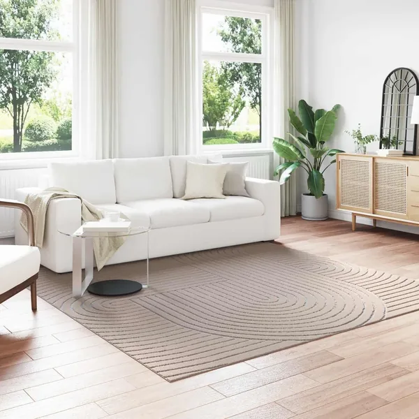 Tapis de surface Carré PALMERAS Beige 240 x 240 cm Polyester