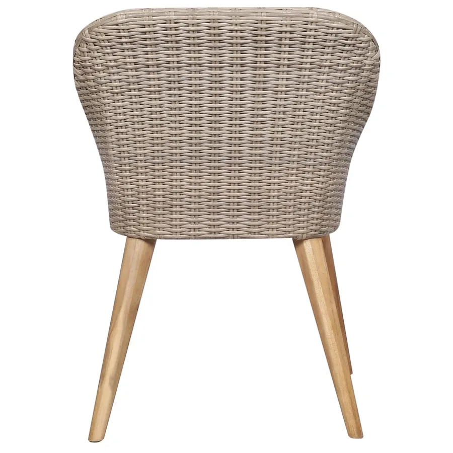 Chaises d'extérieur et coussins lot de 2 Résine tressée Marron - 6