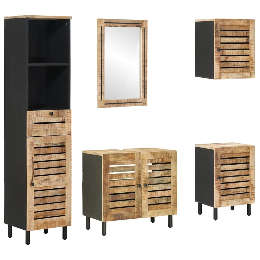 Ensemble de Meubles de Salle de Bain 5 pc Naturel - 2