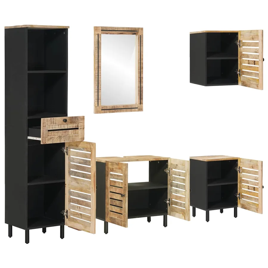 Ensemble de Meubles de Salle de Bain 5 pc Naturel - 3