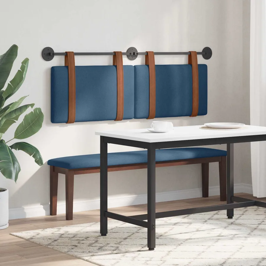 Tête de lit suspendue Bleu PU antique - 4
