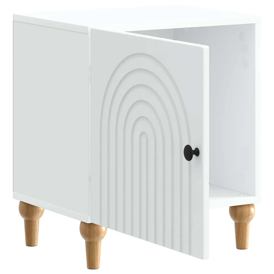 Cabinet de chevet Blanc 43 x 34,5 x 50 cm Bois d'ingénierie - 4