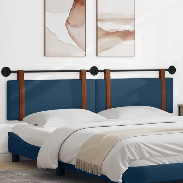 Tête de lit suspendue Bleu PU antique