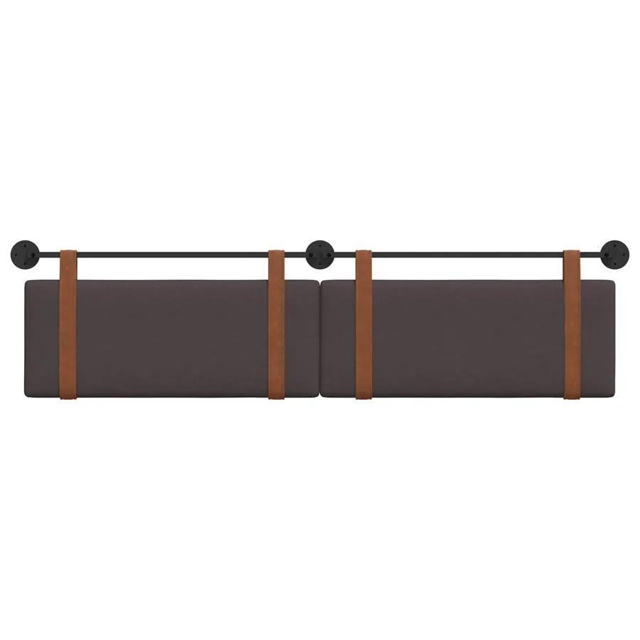 Tête de lit suspendue Marron foncé PU antique - 5