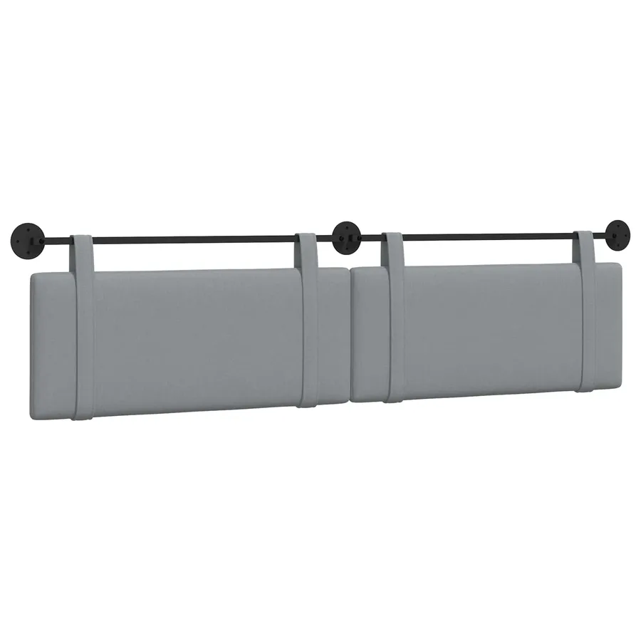 Tête de lit suspendue Gris clair Tissu - 2