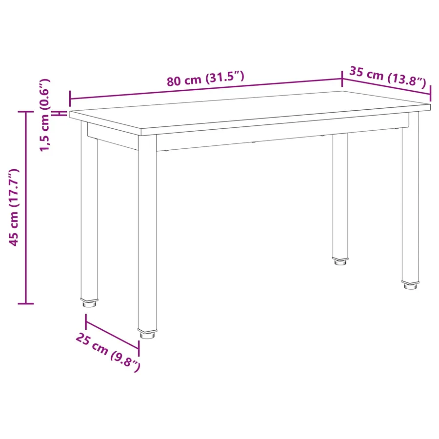 banc Sonoma 80 x 35 x 45 cm Bois d'ingénierie - 10