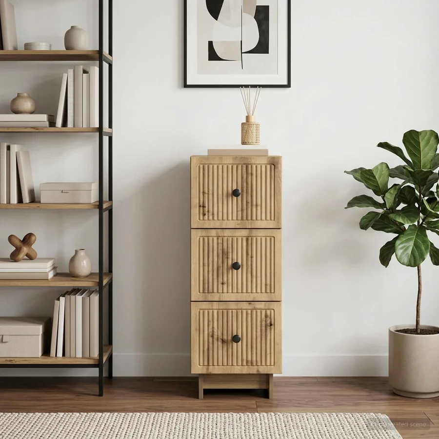 Armoire à tiroirs 33 x 34,5 x 90 cm Bois d'ingénierie - 4