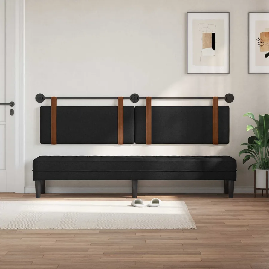 Tête de lit suspendue Noir PU antique - 3