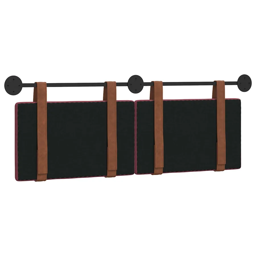 Tête de lit suspendue Uni Bordeaux 150 x 55 x 5 cm PU antique - 7