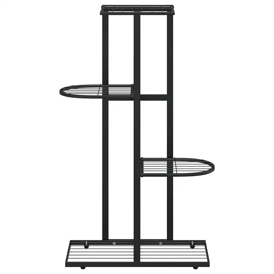 Support pour plantes 4 niveaux 43x22x76 cm Noir Métal - 5