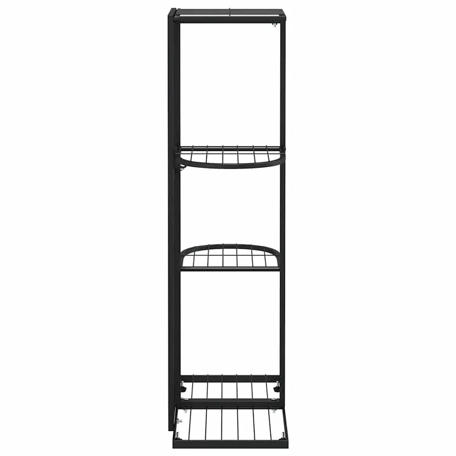 Support pour plantes 4 niveaux 43x22x76 cm Noir Métal - 6