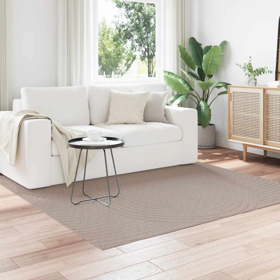 Tapis de surface Carré PALMERAS Beige 120 x 120 cm Polyester