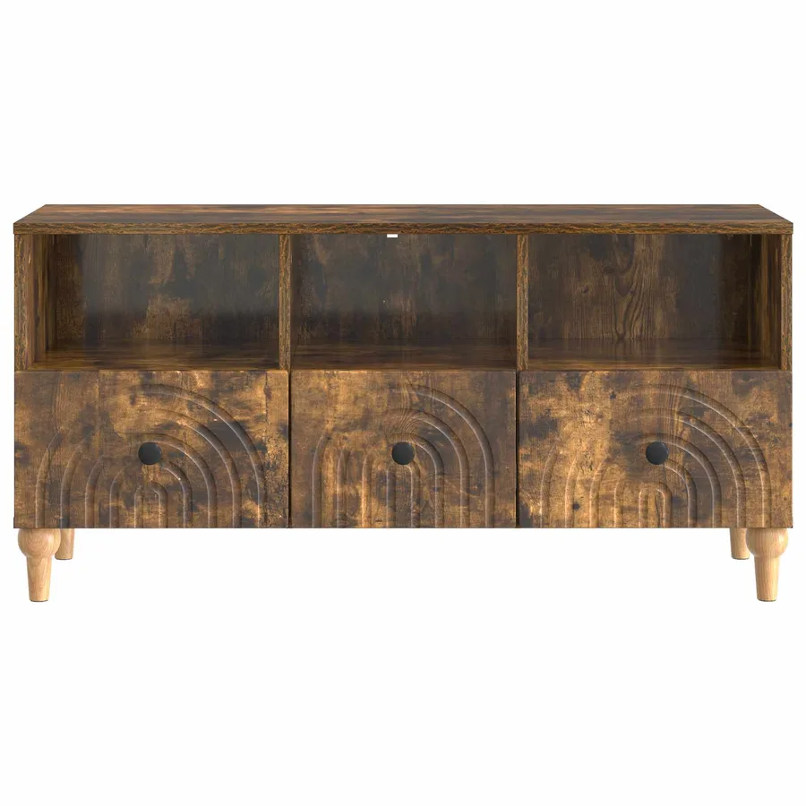Meuble TV Chêne Fumé 102 x 34,5 x 50 cm Bois d’ingénierie - 6