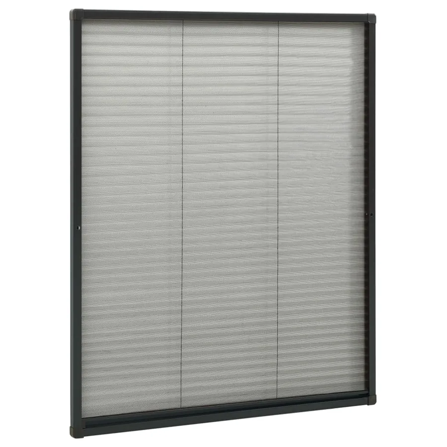 Moustiquaire plissée pour fenêtre Aluminium Anthracite 80x100cm - 3