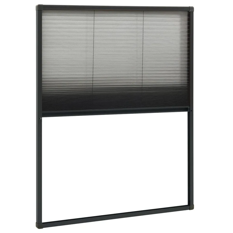 Moustiquaire plissée pour fenêtre Aluminium Anthracite 80x100cm - 4