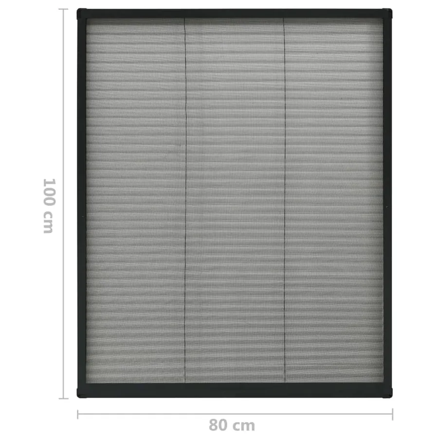 Moustiquaire plissée pour fenêtre Aluminium Anthracite 80x100cm - 7