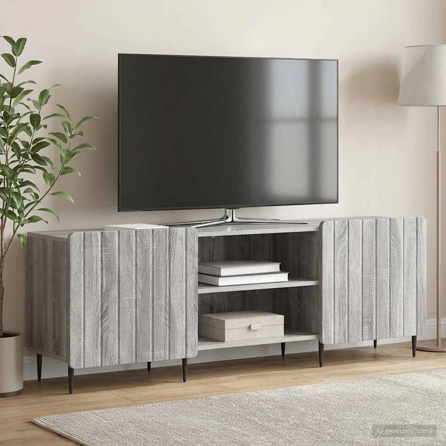 Meuble TV Sonoma gris 150 x 31 x 52 cm Bois d'ingénierie - 4