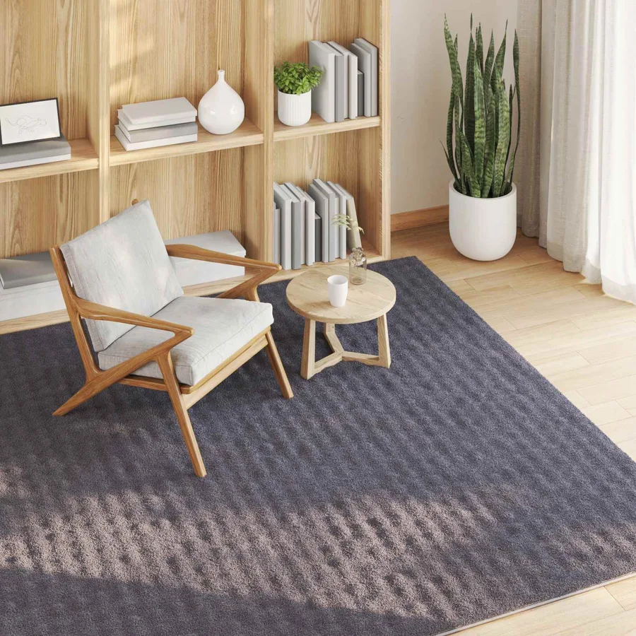Tapis de surface Carré SIROLO Anthracite 120 x 120 cm Polyester - 3