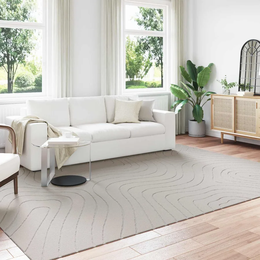 Tapis de surface PALMERAS Crème 340 x 240 cm Polyester