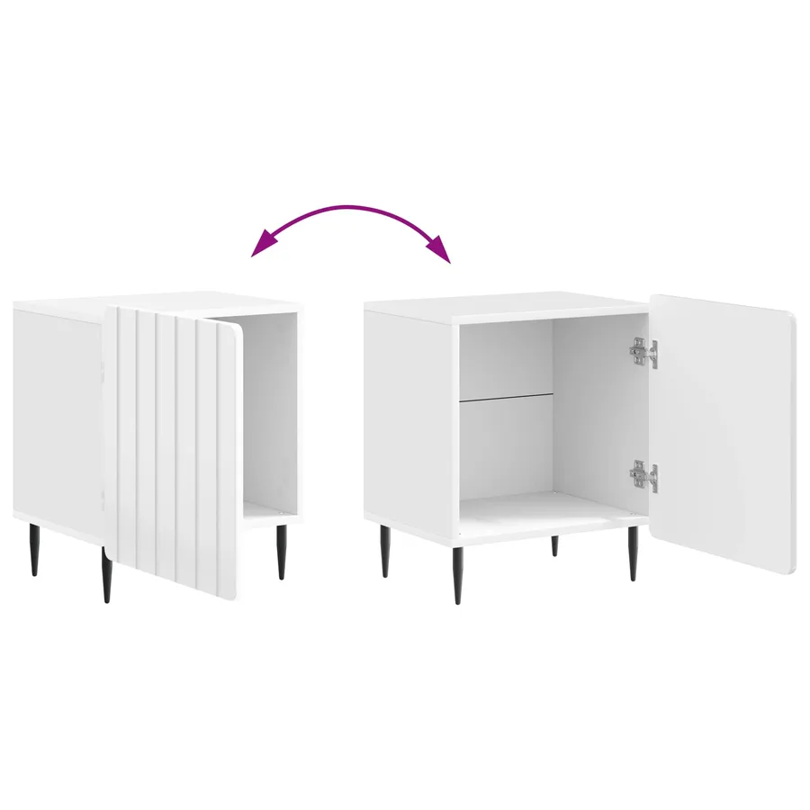 Cabinet de chevet 2 pcs Blanc brillant 43 x 34,5 x 52 cm - 11