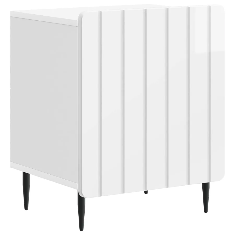 Cabinet de chevet 2 pcs Blanc brillant 43 x 34,5 x 52 cm - 4