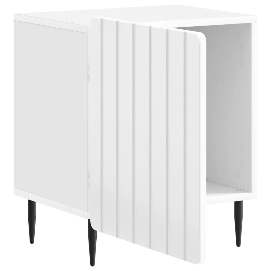 Cabinet de chevet 2 pcs Blanc brillant 43 x 34,5 x 52 cm - 5