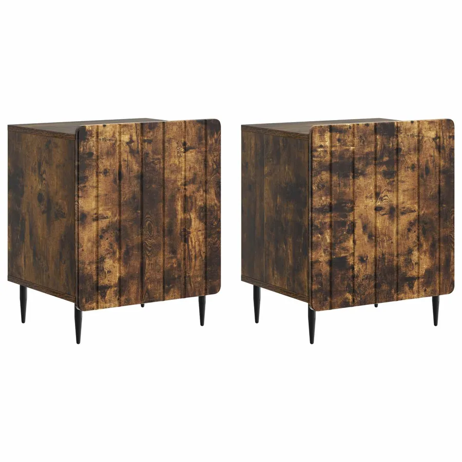 Cabinet de chevet 2 pcs Chêne fumé 43 x 34,5 x 52 cm - 2