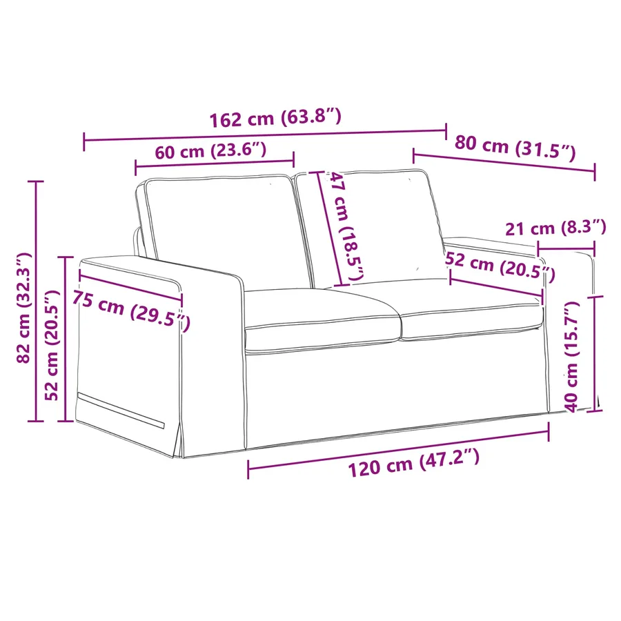Ensemble de Canapés 2 pcs Taupe 162 x 80 x 82 cm tissu - 8