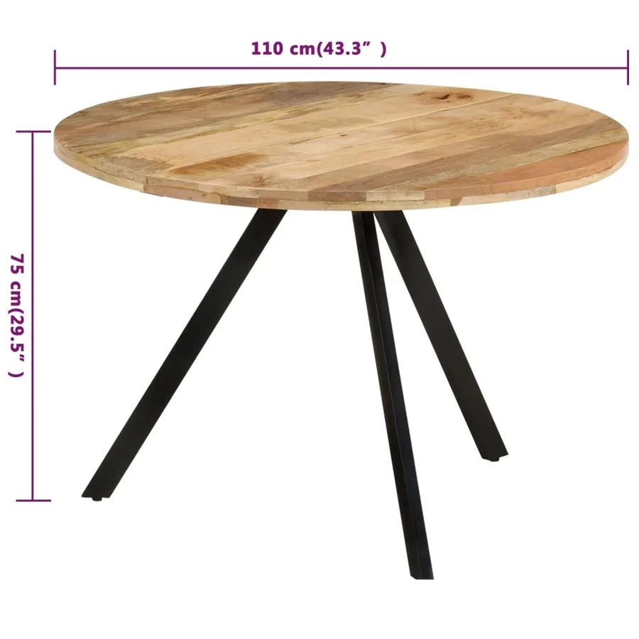 Table à dîner 110x75 cm Bois de manguier massif - 7