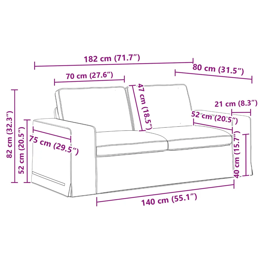 Ensemble de Canapés 2 pcs Gris clair 182 x 80 x 82 cm tissu - 10