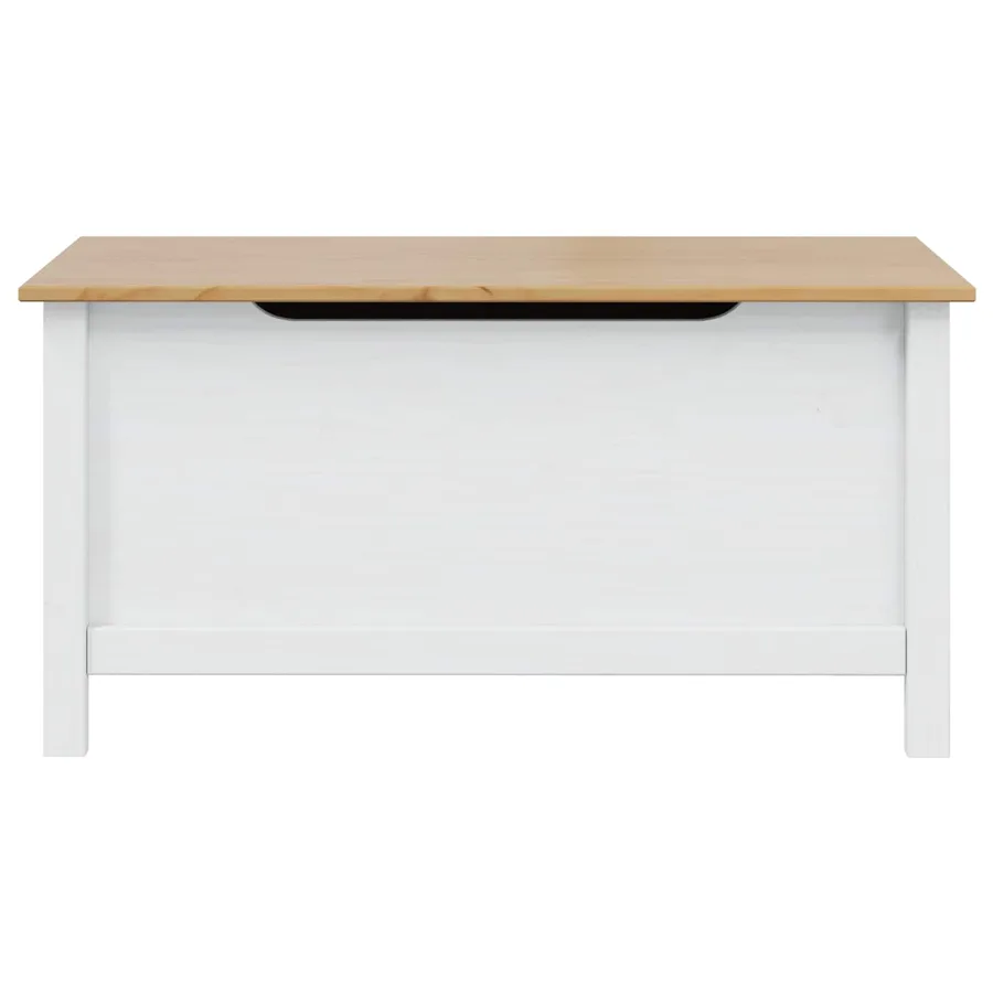 Boîte de rangement HILL Blanc et marron miel 90 x 40 x 45 cm - 5