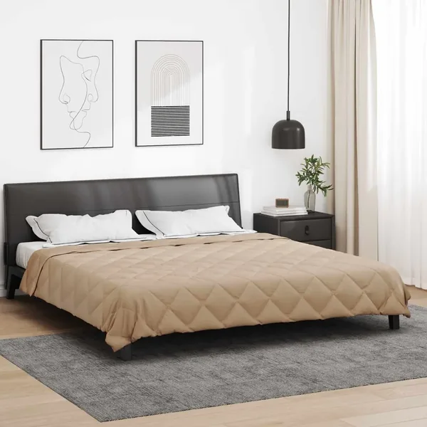 Duvet complet toute l'année Taupe 200 x 200 cm Microfibre
