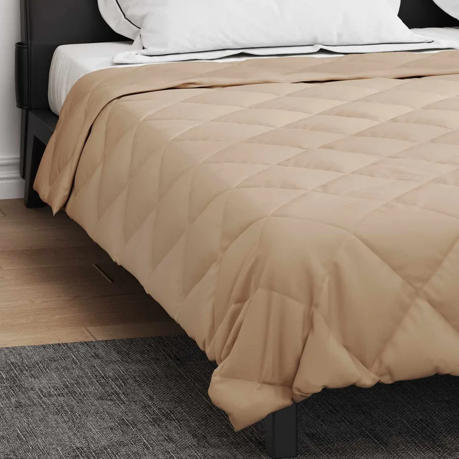 Duvet complet toute l'année Taupe 200 x 200 cm Microfibre - 4