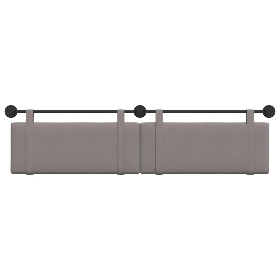 Tête de lit suspendue Taupe Tissu - 5