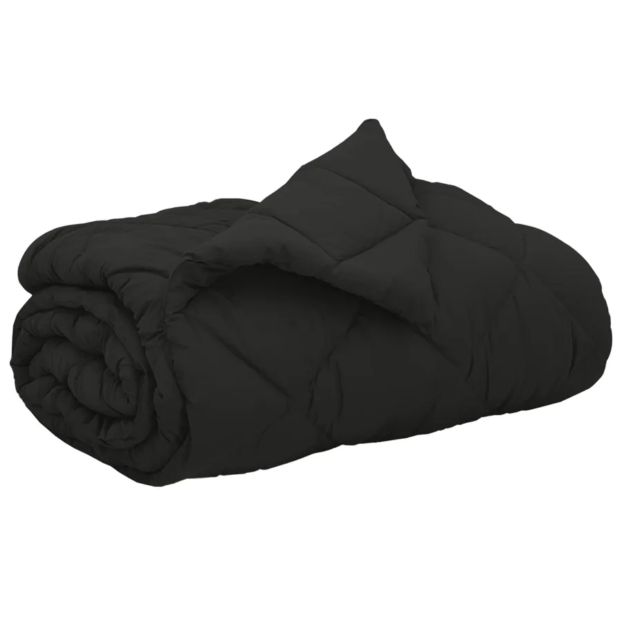 Duvet complet toute l'année Noir 220 x 260 cm Microfibre - 2