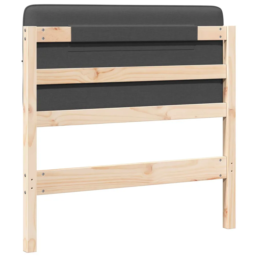 Tête de lit capitonnée Brun et gris foncé 80 cm Pin massif - 6