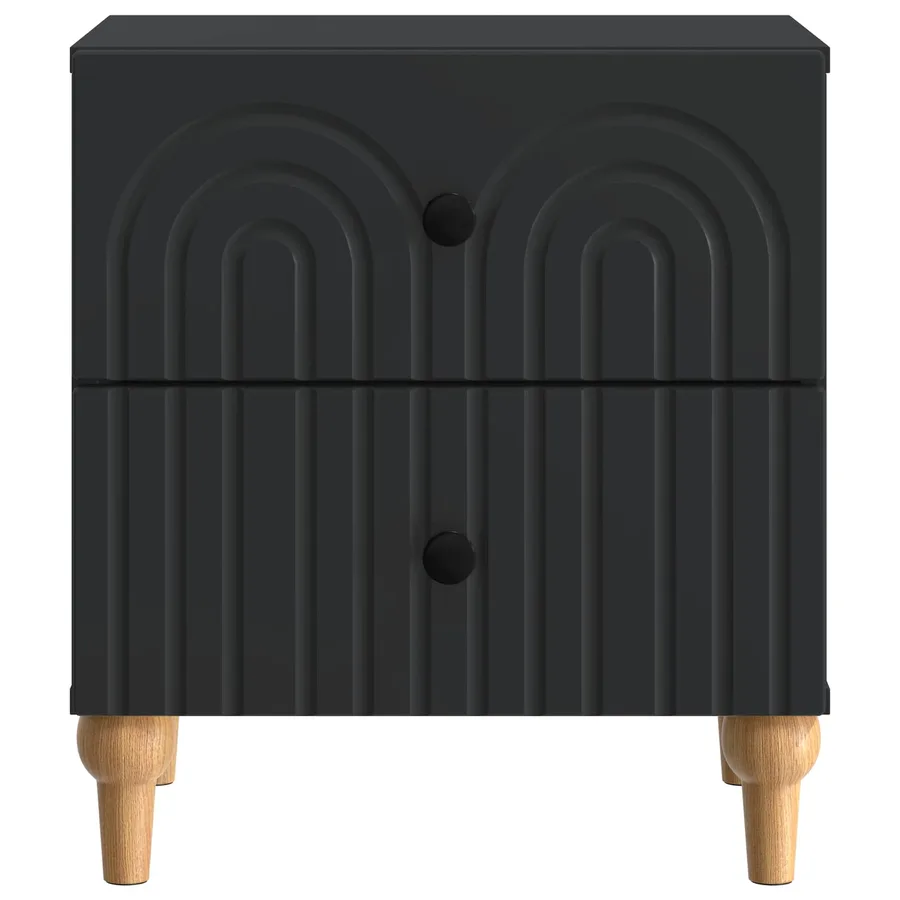 Cabinet de chevet avec tiroir 2 pcs Noir 43 x 34,5 x 48 cm - 7