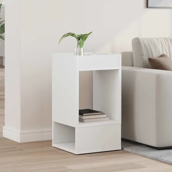 Table d'appoint Blanc 30 x 30 x 56 cm Bois d'ingénierie