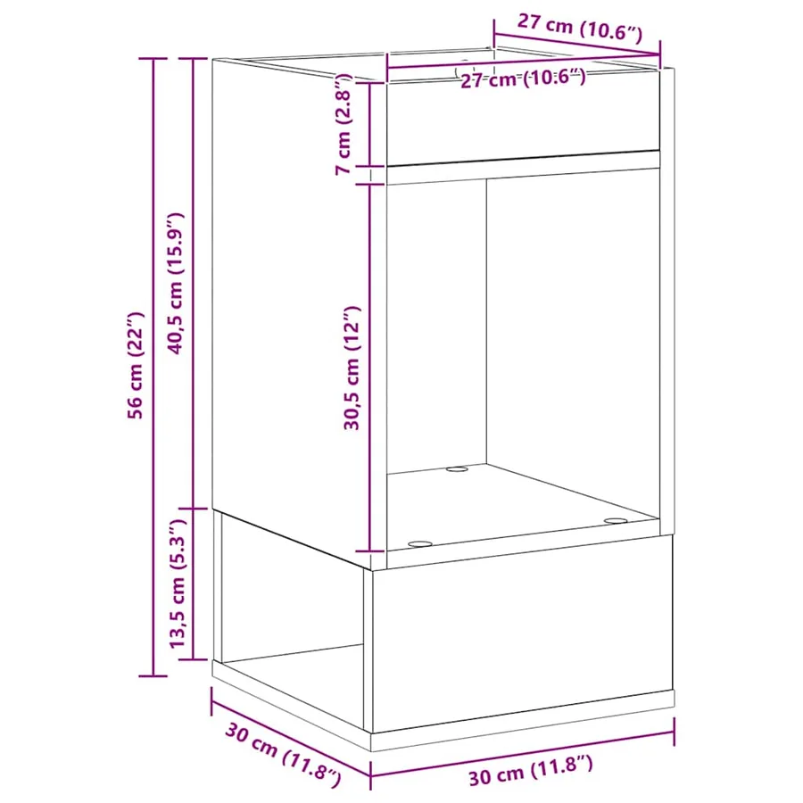Table d'appoint Blanc 30 x 30 x 56 cm Bois d'ingénierie - 11