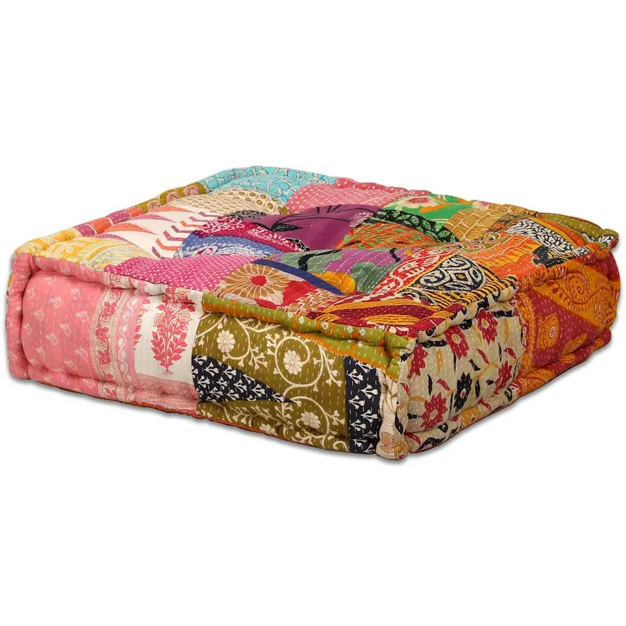 Pouf modulaire à 2 places Patchwork Tissu - 14