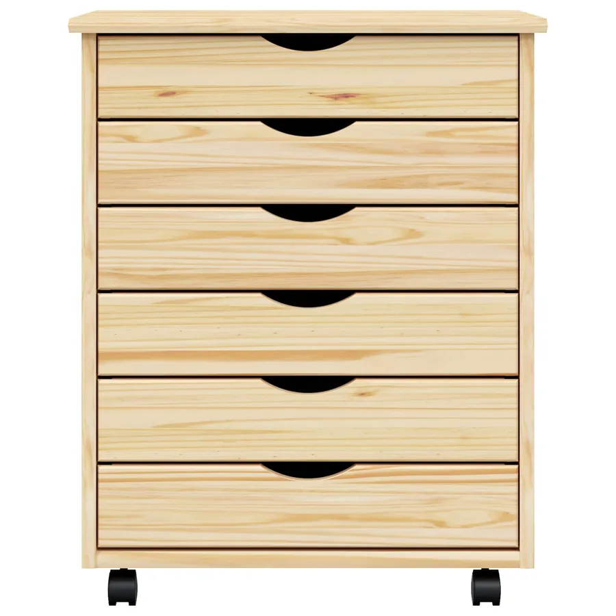 Cabinet Roulant avec Tiroirs avec roue MOSS Vernis transparent - 5