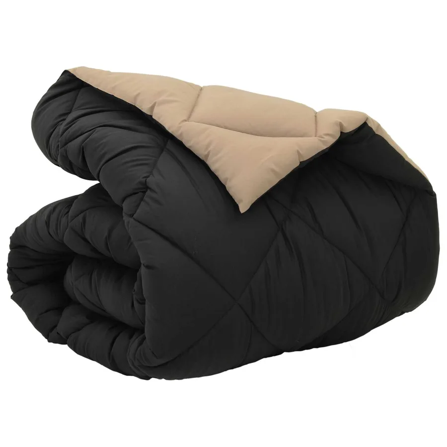 Duvet d'hiver Noir et Taupe 140 x 220 cm Microfibre - 2