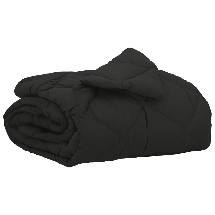 Duvet d'été simple Noir 200 x 155 cm Microfibre - 2