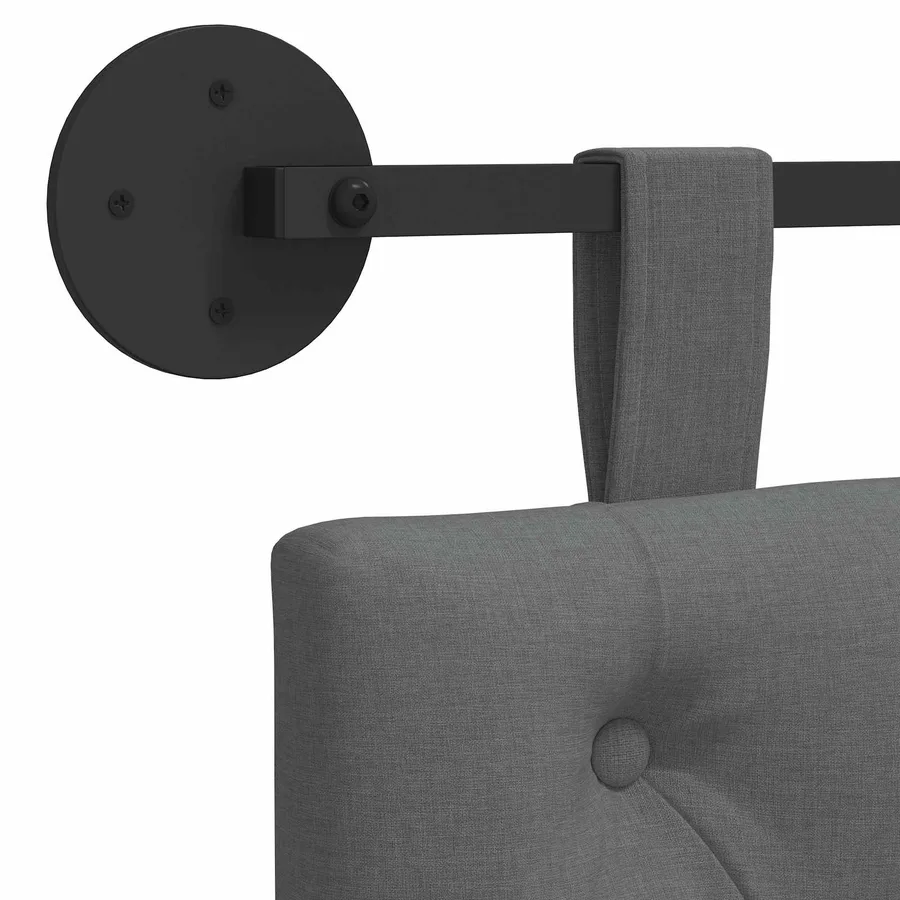 Tête de lit suspendue Gris foncé Tissu - 9