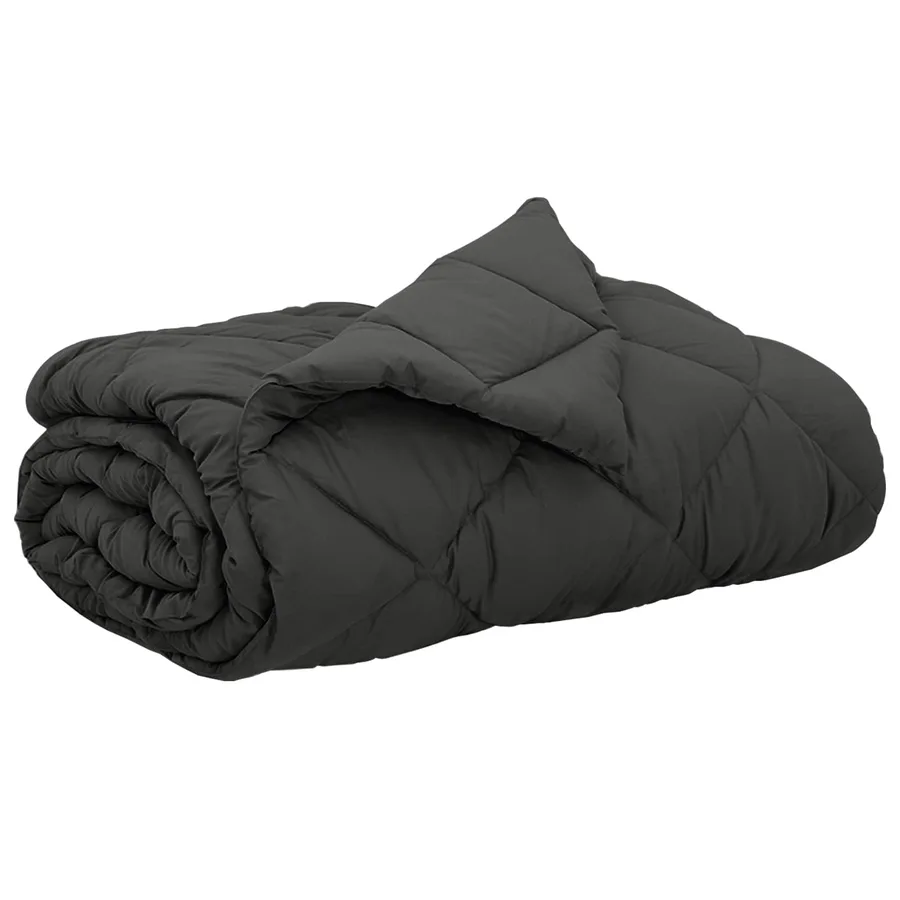 Duvet d'été simple Anthracite 200 x 200 cm Microfibre - 2