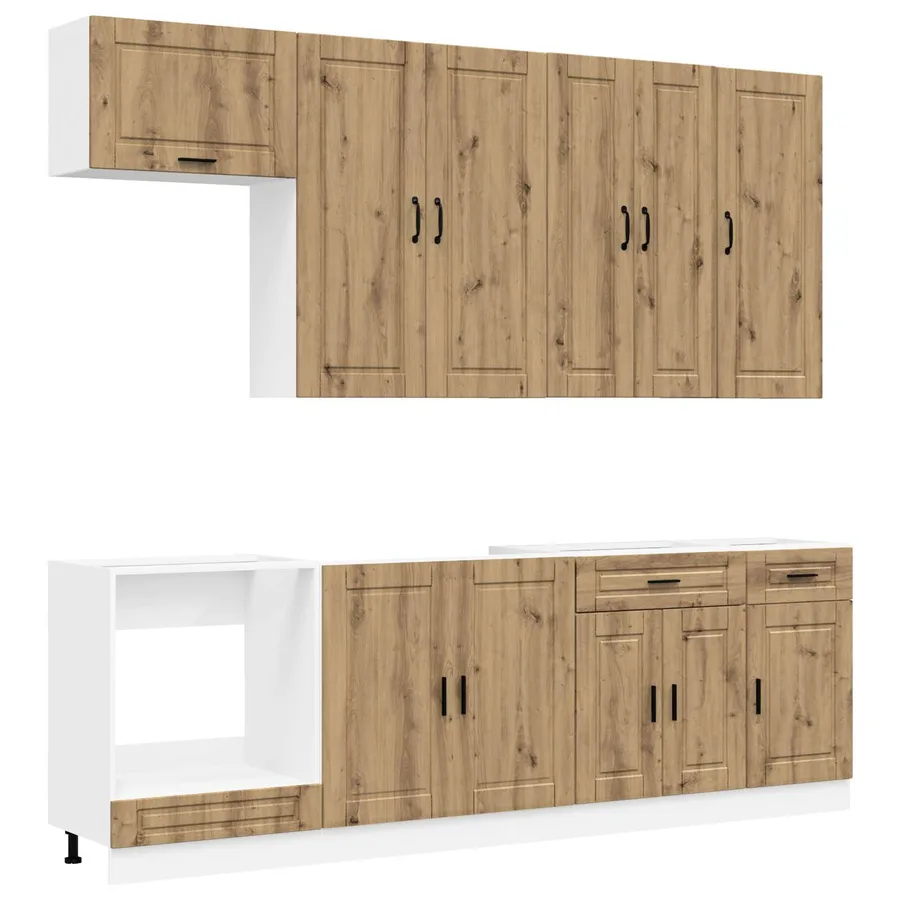 Unité de cuisine PORTO 8 pcs Chêne artisanal Bois d'ingénierie - 2