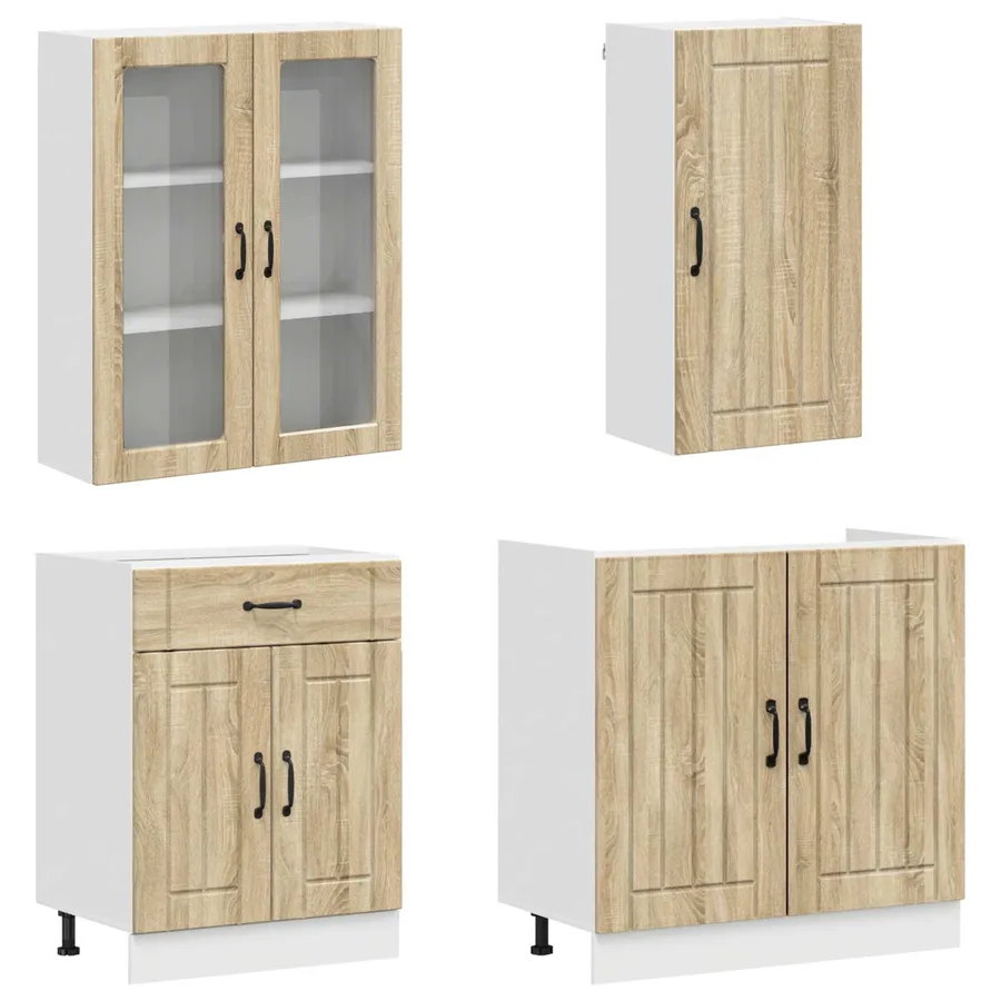 Unité de cuisine LUCCA 8 pcs Chêne Sonoma Bois d'ingénierie - 3
